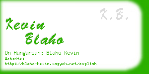 kevin blaho business card